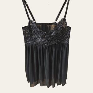 TORRID BLACK STRAPPY LUREX LACE BABYDOLL 2X